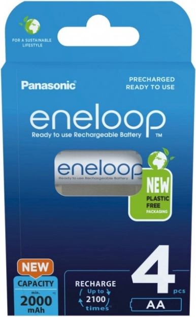 Eneloop rechargeable AA batteries 2000 mAh, 4 pcs