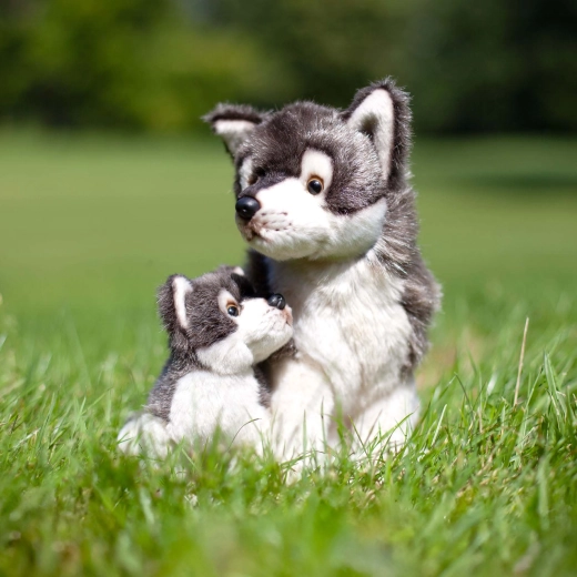 Soft wolf for cuddling and playing