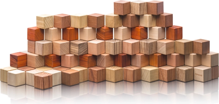 Wooden blocks 2.5 cm, 100 pcs