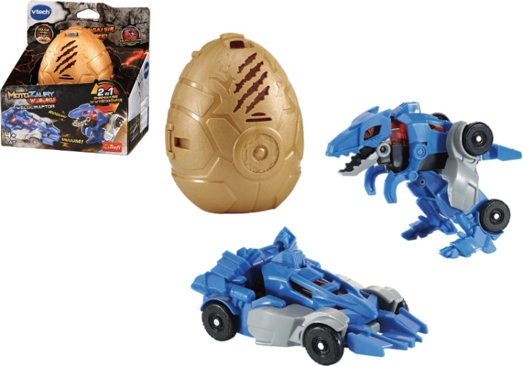 VTech Motozaurus Velociraptor kiaušinyje – transformuojamas dinozauras į automobilį su šviesomis ir garsais