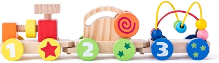 WOODY Wooden Stacking Train with Screw
