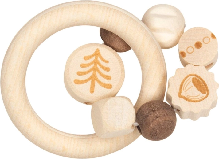 Goki wooden teether with rattle squirrel - 1 piece