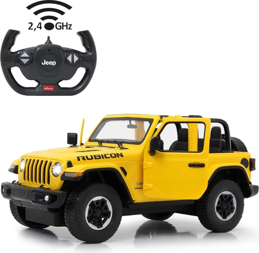 Jamara Jeep Wrangler JL 1:14 yellow RC car 2.4 GHz with manually opening doors