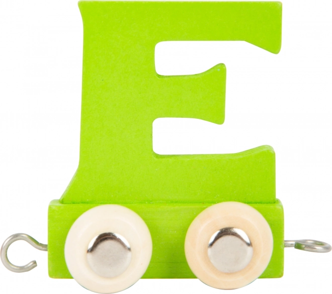 Wooden wagon with letter E – small foot colorful alphabet