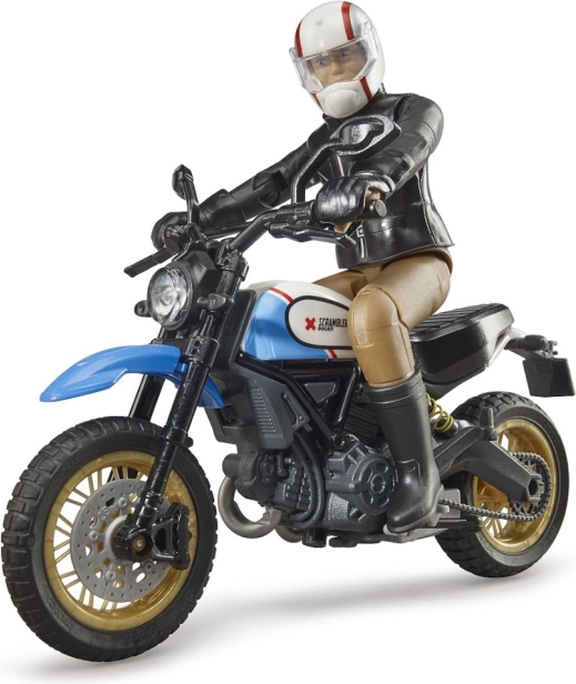 Bworld motociklas Scrambler DUCATI Cafe Racer su motociklininku
