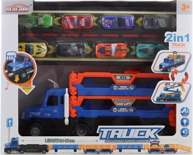 2-in-1 Truck with Launch Track and Toy Cars