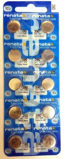 Renata 390 laikrodžio baterija 1,55 V, 60 mAh, pakuotė 10 vnt.