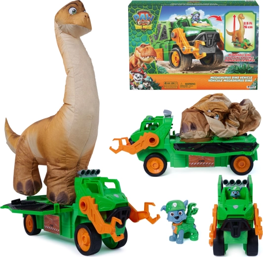 Spin Master Šunyčių patruliai ir dinozaurai – Megasaurus dino transporto priemonė su automatiškai prisipučiančiu dinozauru ir Rokio figūrėle