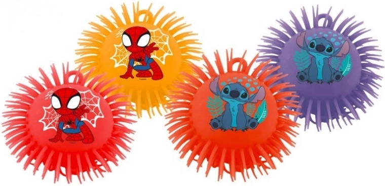 Pūkštas guminis kamuolys SPIDEY ir STITCH 17 cm
