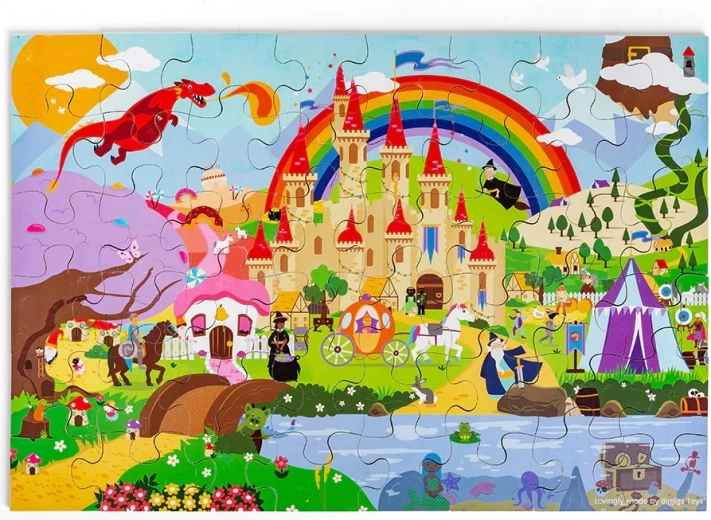 Bigjigs Toys dėlionė Fantasy pasaulis – medinė grindų dėlionė