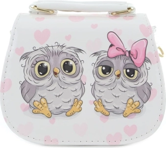Children's Handbag with Owl Motif – White