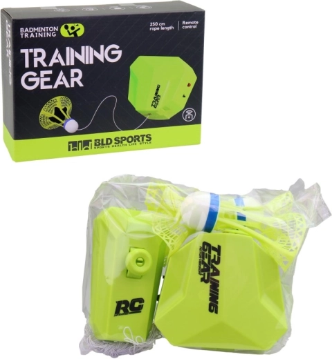 Single-Player Badminton Trainer with Self-Adhesive Mounting