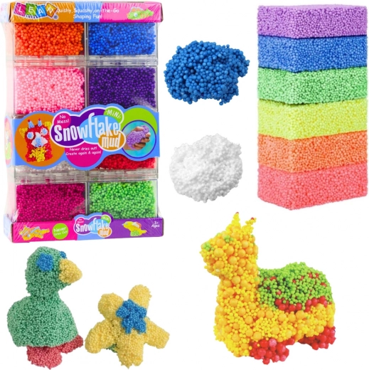 Colorful foam bead modeling clay in cups, 8 colors