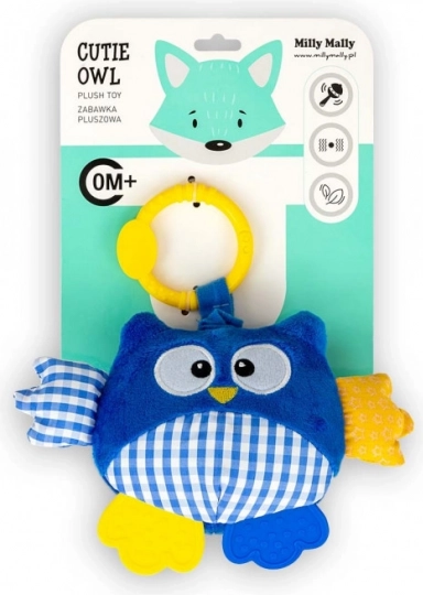 Hanging plush owl Cutie owl blue