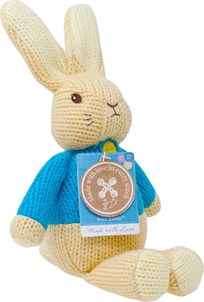Pliušinis triušiukas Petras iš minkšto mezginio Made with Love 18 cm