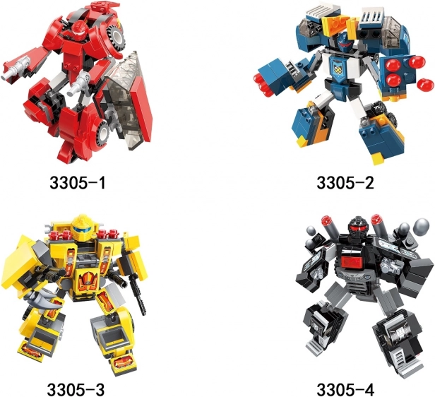 Qman konstruktorius Blast Ranger – 4 robotų rinkinys