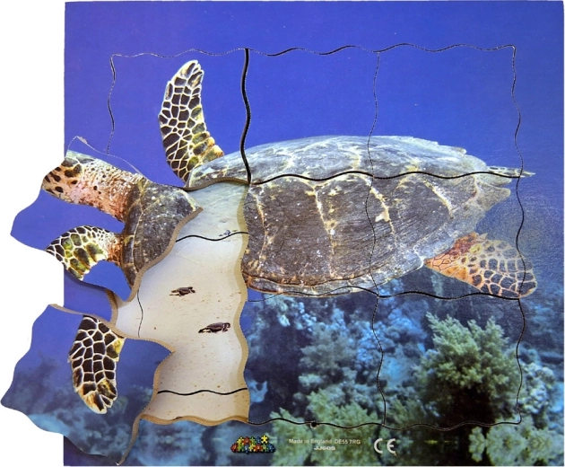 Wooden Layered Puzzle Turtle - 19 Pieces