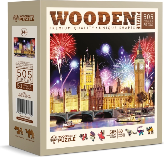 Medinė dėlionė Naktinis Londonas 505 dalių – WOODEN CITY