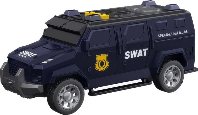 Policijos automobilis su šviesos ir garso efektais