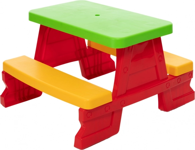 Vaikiškas sodo staliukas su suoliukais Dorex, raudonas