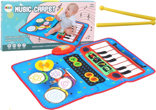 Interactive Musical Mat 2-in-1 Drums and Piano with Sticks