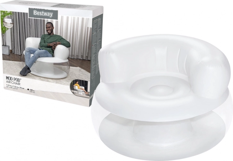 Pripučiama kėdė Balta 112 x 112 x 70 cm Bestway
