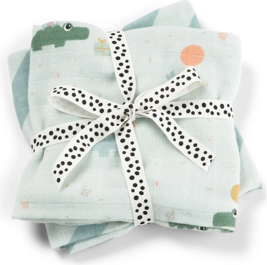 Done by Deer Celebration muslin cloths, blue - 2 pcs