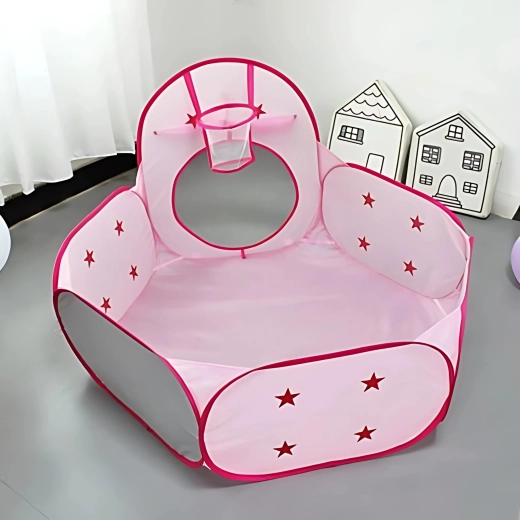 Sausas baseinėlis su krepšiu kamuoliukams