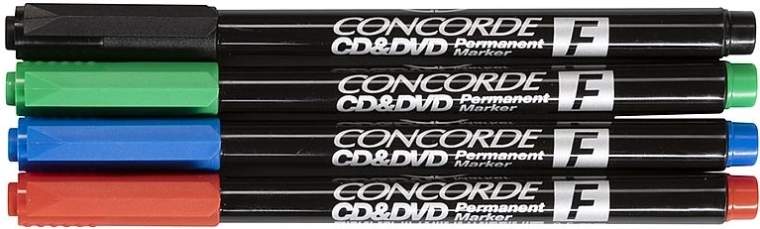 Nuolatiniai žymekliai CONCORDE CD ir DVD – 4 vnt. rinkinys