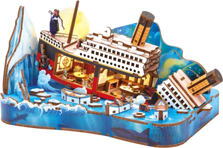 2Kids Toys 3D medinė dėlionė miniatiūrinė scena Titanikas – 1 vnt.
