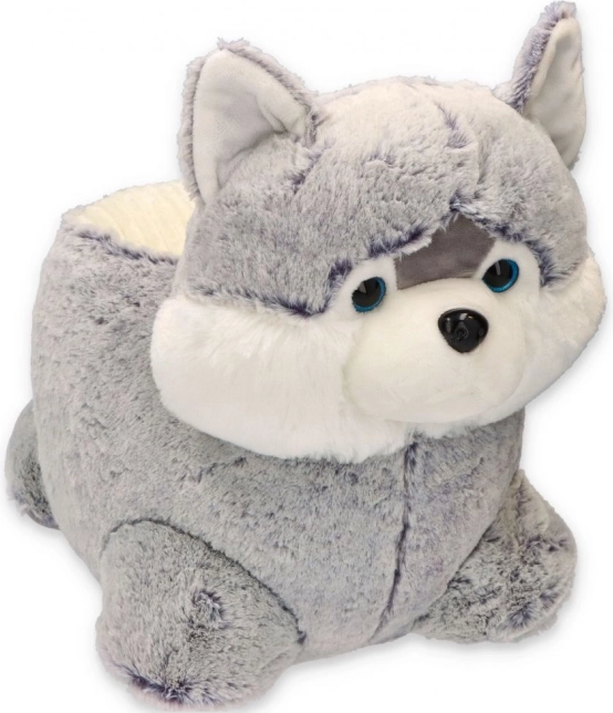 Plush husky cushion