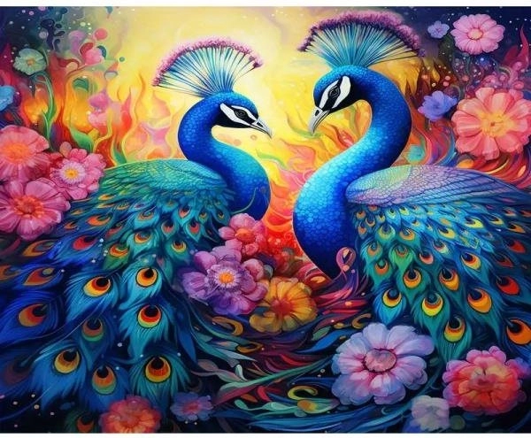 Deimantinė tapyba – Povo pasimatymas 30 × 40 cm
