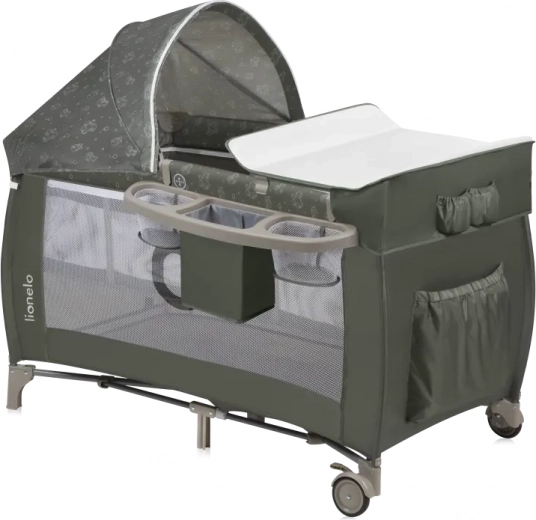 Kelioninė lovytė Lionelo Sven Plus Beige Olive