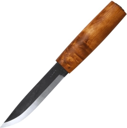 Helle Viking lauko medžioklinis peilis 11 cm, šakninės beržo medienos rankena, odinis dėklas