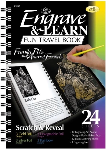 ROYAL & LANGNICKEL Scratch Art Pad Animals – 12 pictures and 12 blank sheets