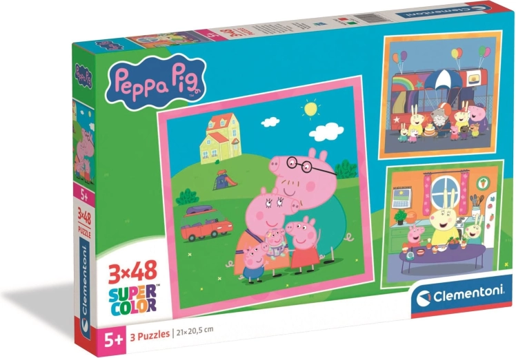 Peppa Pig Puzzle 3×48 pieces CLEMENTONI