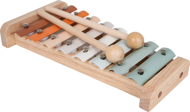 Wooden xylophone with two mallets