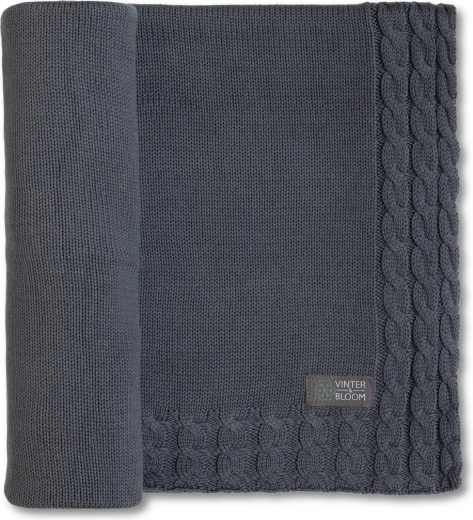Vinter & Bloom antklodė Joy organic steel grey