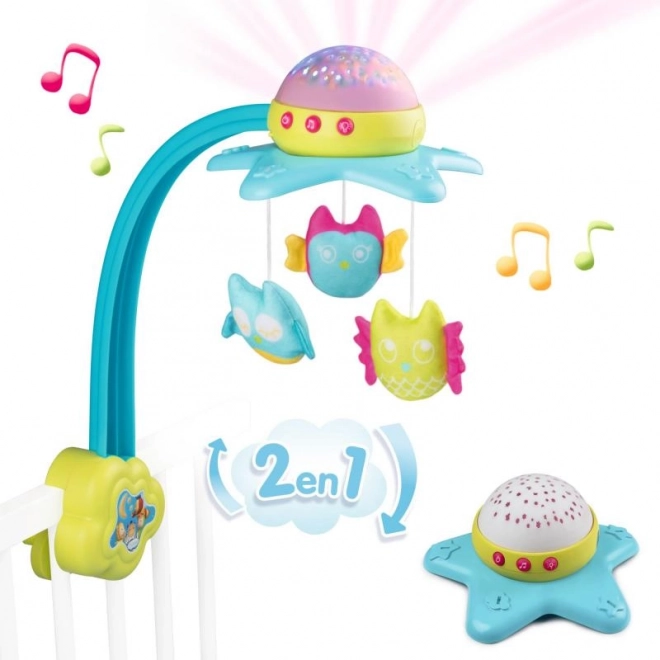 2 viename muzikinė karuselė lovytei SMOBY Cotoons su šviesa ir projekcija
