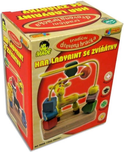 Wooden animal maze for motor skills development - 1 piece
