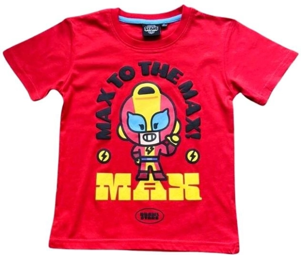 Red cotton Brawl Stars T-shirt