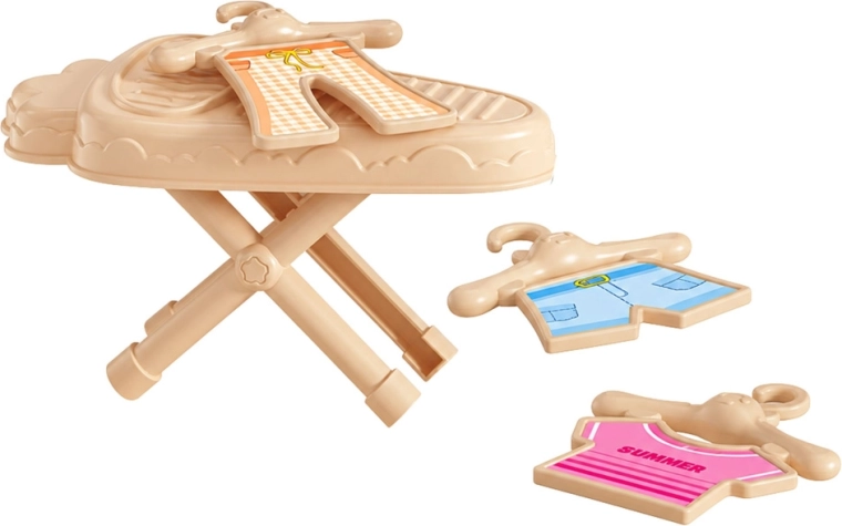 Folding ironing board and accessories for playing house