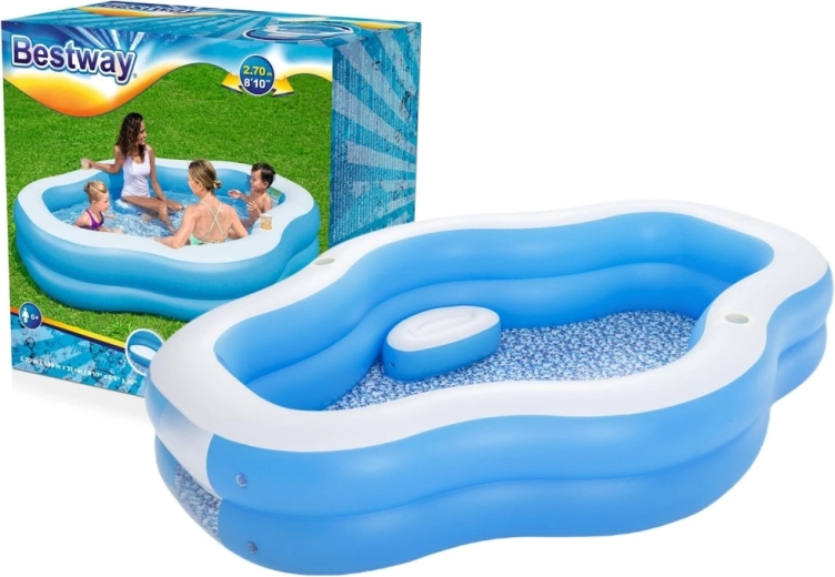 Inflatable family pool with window and seats BESTWAY 270 × 198 × 51 cm