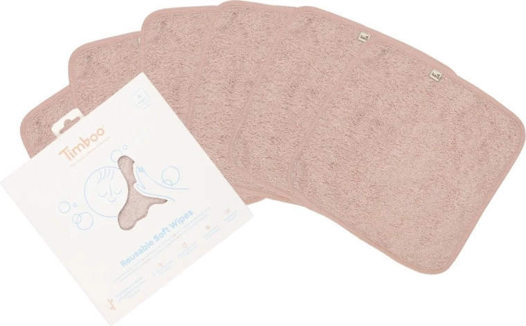Timboo reusable soft wipes misty rose (6 pcs)