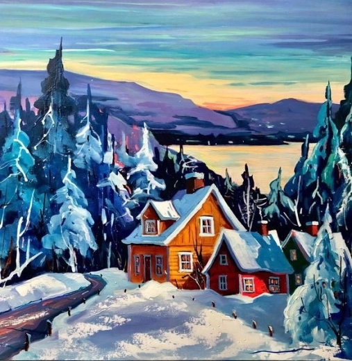 Norimpex Paint by Numbers Cabin in Winter 40 × 50 cm