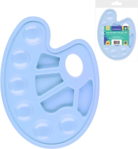 Blue plastic painter’s palette with 10 compartments - 1 piece