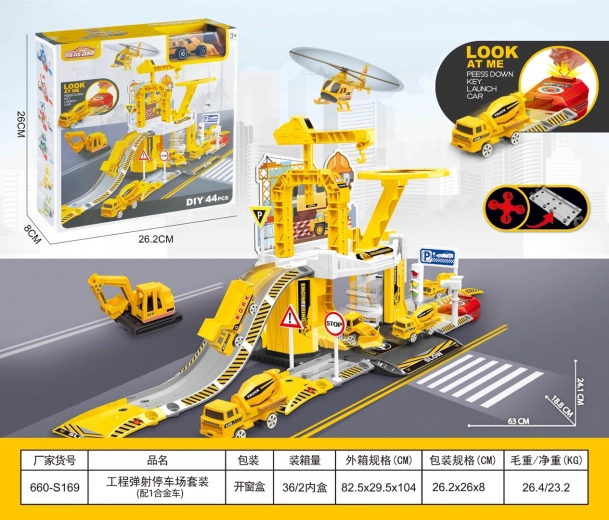 Garage and parking lot with launcher – construction site edition