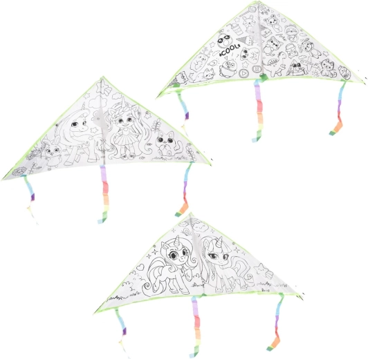 Plastikinis aitvaras spalvinimui 77 × 48 cm (motyvų miksas)