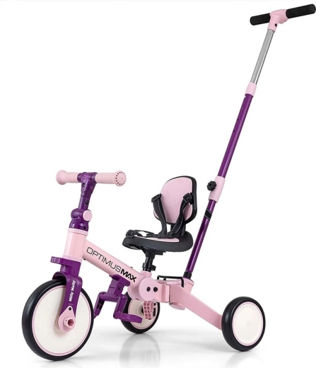 Vaikiškas triratukas 5in1 MILLY MALLY Optimus Max, rožinis