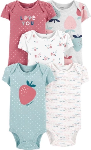Girls' short-sleeve bodysuits CARTER'S Pinkblue LBB 5 pcs – Size 56